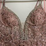 Mac Duggal NWT  Embellished Plunged Neck Sleeveless Trumpet Gown Rose Size 10 Photo 9