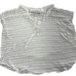 Rory Beca Top Womens Medium White Sheer Cap Sleeve Knit Top Photo 0