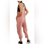 Free People  romper Hot Shot onesie Petal pink jumpsuit pull on NEW oversized Photo 1