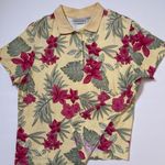 basic editions Yellow Berry Tropical Floral Polo Shirt Sz XL Women Photo 6