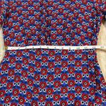 Boden Delia‎ Fit and Flare Dress Blue and Red Floral Design 3/4 sleeve Size 2R Photo 3