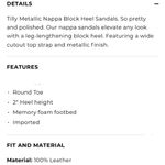 Talbots Like New Leather Tilly Block Heel Sandals Silver Size 9 1/2 Photo 10