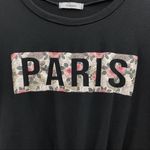 Teenbell Paris Floral Graphic Print Crop Tee Black Size M Photo 2