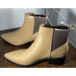 A New Day Tan Gwen Faux Leather Low Shaft Ankle Heeled Boots Size 7 NEW Photo 3