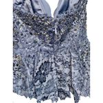 NWT Mandalay Grey Silver Beaded Sequin Lace Mini Cocktail Evening Dress Womens 2 Gray Photo 7