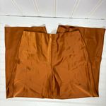 Joie  Rust Orange Satin Wide Leg Cropped Pants Photo 3