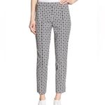 Tory Burch Women’s Callie Jaquard Seamed Black Ivory Mid Rise Cropped Pants Sz 8 Photo 11