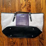 Nine West Taupe Purple Snake Print Shoulder Tote Bag Photo 10