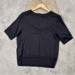 Athleta  Women’s Step Forward Sweatshirt Tee V-Neck Shortsleeve in Black M Photo 6