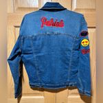 NFL  Apparel XS New England Patriots Juniors Denim Jean Jacket embroidered NWT Photo 1