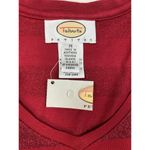 Talbots New Top Womens PM Red Sparkle Stripe Tee V-Neck Long Sleeve Casual Shirt Photo 2