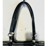  Grey Black Stage Coach Horse Printed Fabric Y2K Leather Tote Handbag Photo 4