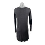 Kensie  Dark Gray Long Sleeve Scoop Neck Knit Pocket Mini Sweater Dress Size XS Photo 1