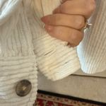 H&M Corduroy Relaxed Fit Overshirt Jacket Womens Large Button Up White Shacket Photo 3