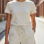 Madewell  Cream High Waist Women Shorts Photo 0