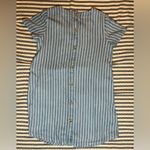 Impressions  Sky Blue and White Striped Dress with Buttons closure in the back. Photo 2