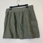 Andrea Jovine Workshop Army Green Linen Skirt Womens Sz 12 Button Up Coastal Photo 4