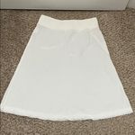 Eileen Fisher White Knit Mini Knee Length 100% Organic Linen Skirt - Size PS Photo 6