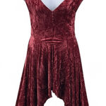 Silence + Noise Y2K Asymmetrical Velvet Dress Wine Red Large Photo 0