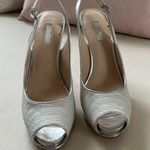 Guess white snakeskin print peep toe platform heels Photo 2