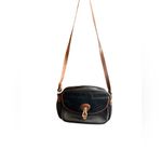 Vintage Peruzzi Black & Brown calfskin Crossbody Handbag Women's Bag Photo 10