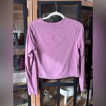 Lululemon  cropped long sleeve tee Classic-Fit Cotton crew Shirt Velvet Dust Photo 3