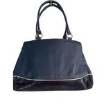 Coach Park Elevated Leather Snakeskin blue Carryall Shoulder Bag Photo 4