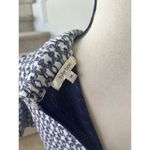 Tyler Boe Kristen Blue & White Chain Link 60s Inspired Roll Neck Shift Dress Size M Photo 4