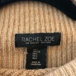 Rachel Zoe Womens Tan Ribbed Oversized Merino Wool Blend Funnel Neck Sweater L Photo 2