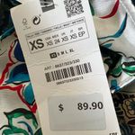 ZARA NWT Printed Satin Blue V-neck Wide Leg Jumpsuit Size XS Photo 3