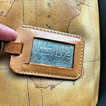 Alviero Martini Brown Handbag Map Leather Boston Speedy Bag Satchel Milan Tote Photo 11