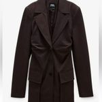 ZARA NWT  RUCHED BLAZER DRESS Photo 8