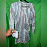 Faherty  100% Linen Shirt Dress size XS- Broken Button Photo 3