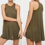 Free People FP Beach Cover Up Mini Dress Women XS Olive Green Ribbed Tank Swing Photo 1
