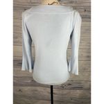 Talbots Knit Sweater Top Womens Size XS Boat Neck 3/4 Bell Sleeves Baby Blue Photo 2