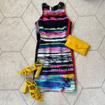 Tory Burch  Bright Yellow Leather Strappy Basket Woven Covered Heel Sz 7 Photo 4