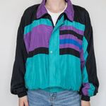 Vintage 70s Peter Et Jon Colorblock Silk Windbreaker Jacket Size M Photo 1