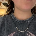 Vintage Silver Necklace with Black Cord Reversible Bolo tye Photo 2