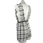 Pink & Flare Black White Tweed Plaid Check Pearl Button Romper Shorts Size S Photo 1