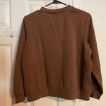 Studio Works  Crewneck Sweater Layered Neckline Bird Design Brown Size Petite M Photo 3