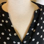 Who What Wear Black & White Polka Dot Lined Dress with Flutter Short Sleeves Photo 1