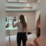 Aerie  Brown and White Striped Women's Tank Top Crop Offline Photo 3