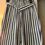 SheIn Blue And White Striped Paperbag Pants Photo 0