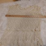 Aerie  Size Medium M Sheer See Through Lace Ivory White Elegant Girly Blouse Photo 4