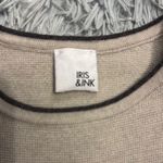 IRIS & INK Cream Sheath Dress Sleeveless Crew Neck Tan Photo 2