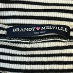 Brandy Melville Black White Cotton Stripped Ribbed Bodycon Mini T-Shirt Dress OS Photo 3