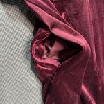 Greylin  Anthropologie‎ Luna Velvet Jumpsuit Wide Leg Cropped Burgundy Small Photo 6
