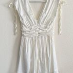 SheIn White Satin Ruched Dress Photo 2