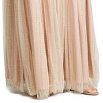 Revolve Divine Heritage Crystal Embellished Mesh Maxi Dress Gown Nude sz Medium Photo 4