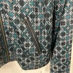 Christopher & Banks  Green Patterned Zip Front Relaxed Bomber Jacket Size M Photo 8